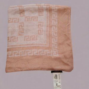 NWT Versace Medusa Greek Key Print Blush Pink Scarf/Shawl